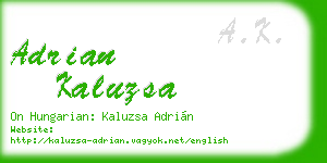 adrian kaluzsa business card